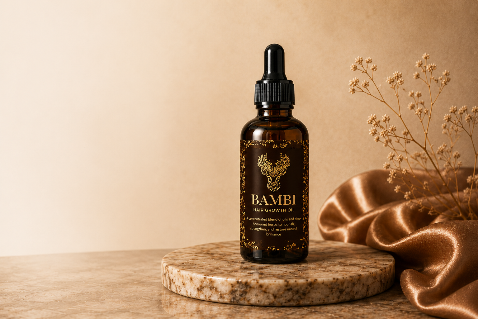 We carefully select botanical oils and extracts traditionally known for nourishing hair and supporting a healthy scalp.